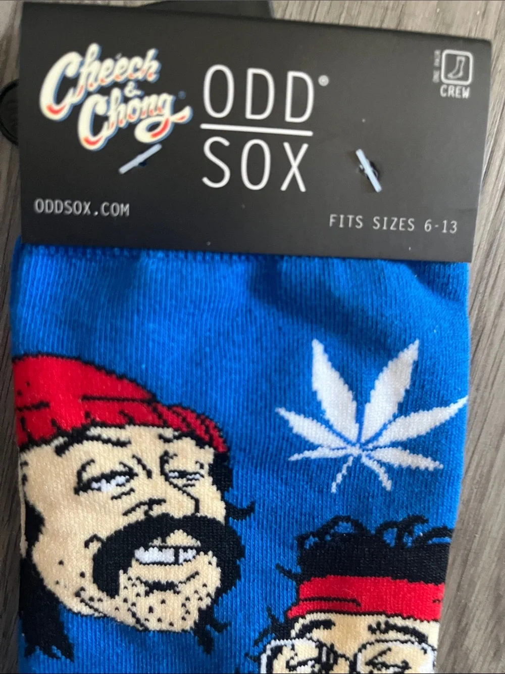 Men’s Novelty Crew Socks - Blue with Red Accents
